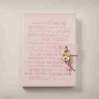 JOURNAL AVEC SERRURE – BE HAPPY, ROSE, GRAND