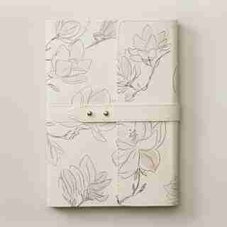 CARNET AVEC COURROIE À DEUX BOUTONS – JARDIN SECRET, MAGNOLIA