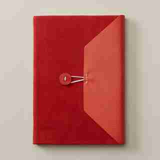 BRITTANY LEATHER AND SUEDE JOURNAL RED