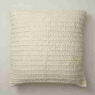 TEXTURED STRIPES NATURAL PILLOW COVER 20” X 20”