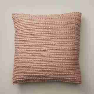 TEXTURED STRIPES CREAM ROSE PILLOW COVER 20” X 20”