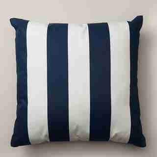 BOLD STRIPE NAVY OUTDOOR PILLOW 18” X 18”