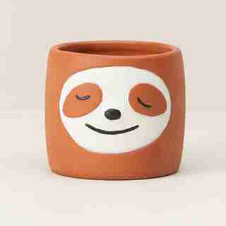 TERRACOTTA SLOTH POT – SMALL