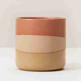 SMALL GLAZED PLANT POT – SUNSET ORANGE