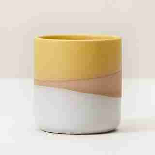 MINI ROUNDED PLANTER, GOLDEN