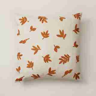 OUI DITZY LEAVES PILLOW COVER GOLDEN 18” X 18”
