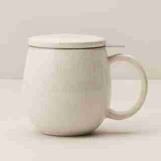 WILLOW LUSTER CERAMIC TEA MUG WITH INFUSER