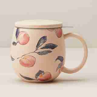 GEORGIA PEACH CERAMIC TEA MUG WITH INFUSER