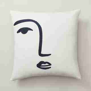 OUI LINE DRAWN PILLOW COVER FACE 18” X 18”