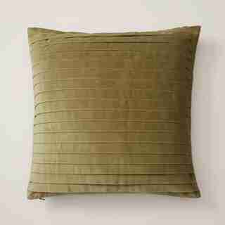OUI PLEATED VELVET PILLOW COVER MERMAID GREEN 18” X 18”