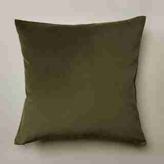 OUI VELVET PILLOW COVER WILD OLIVE 20” X 20”