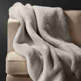 OUI FAUX-FUR THROW SILVER