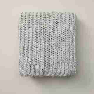 OUI CHUNKY RIB KNIT THROW PIGEON
