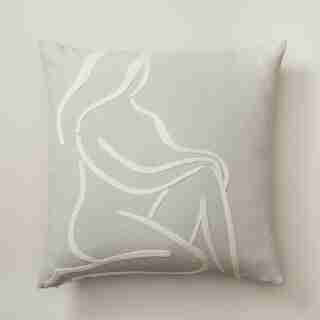 OUI LINE DRAWN PILLOW COVER FRONT 18” X 18”