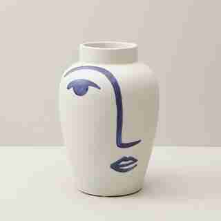 OUI HAND-PAINTED FACE vase LARGE