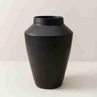 OUI MODERN TERRACOTTA vase WITH MATTE BLACK GLAZE LARGE