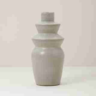 OUI MODERN TERRACOTTA vase WITH MATTE GREY GLAZE