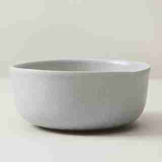 OUI SET OF 4 ORGANIC STONEWARE SOUP BOWLS LIGHT BLUE