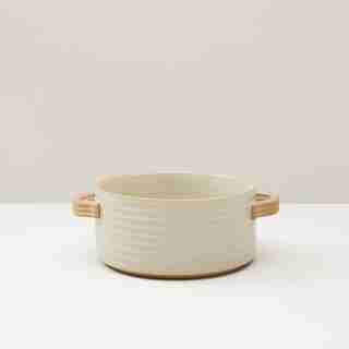 OUI RIDGED CERAMIC SOUP BOWL IVORY