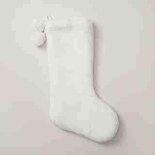 OUI FAUX FUR HOLIDAY STOCKING IVORY