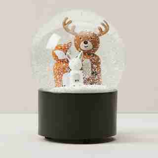 OUI WOODLAND ANIMALS HOLIDAY MUSICAL SNOWGLOBE