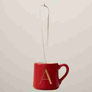 OUI HOLIDAY MONOGRAM “A” ORNAMENT
