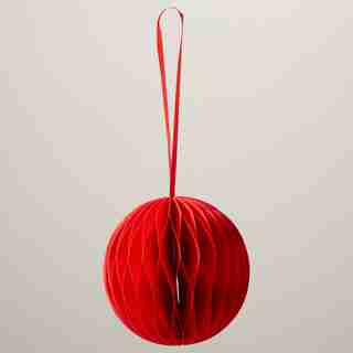 OUI RED PAPER SPHERE ORNAMENT