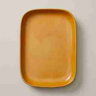 OUI ORGANIC STONEWARE SERVING TRAY GOLDEN YELLOW MEDIUM