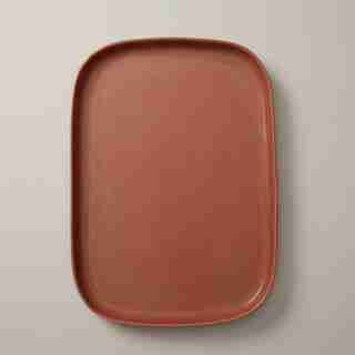 OUI ORGANIC STONEWARE SERVING TRAY TERRACOTTA LARGE