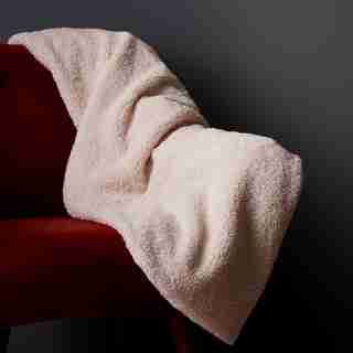 OUI SHAGGY FAUX-FUR THROW BLEACHED STONE