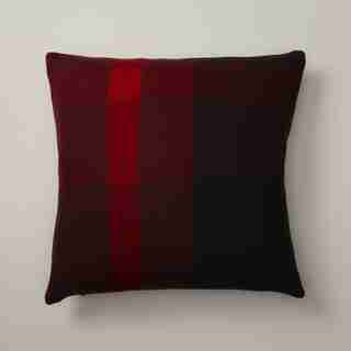 OUI MONDO PLAID BERRY RED PILLOW COVER 18” X 18”