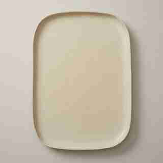 OUI ORGANIC STONEWARE SERVING TRAY IVORY LARGE