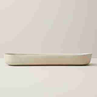 OUI ORGANIC STONEWARE OVAL SERVING TRAY IVORY