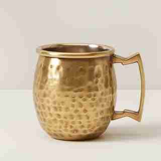 OUI HAMMERED BRASS SHOT GLASS