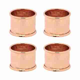 OUI COPPER HAMMERED NAPKIN RINGS SET OF 4