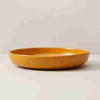 OUI ORGANIC STONEWARE LOW BOWL GOLDEN YELLOW