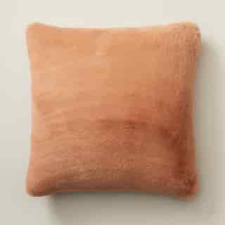 OUI FAUX-FUR PILLOW COVER MUTED CLAY 18" X 18"