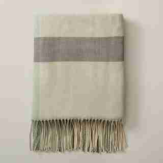 OUI MONDO PLAID SAGE SUPER-SOFT THROW BLANKET