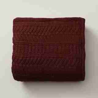 OUI CHEVRON-KNIT THROW BERRY