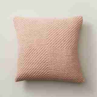 OUI WOVEN CHENILLE PILLOW COVER PEACH 18” X 18”