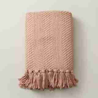 OUI CHEVRON CHENILLE THROW PEACH