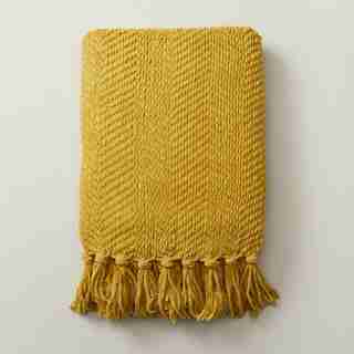 OUI CHEVRON CHENILLE THROW HONEY