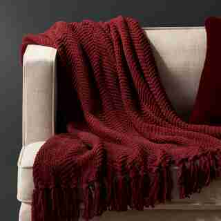 JETÉ À CHEVRON EN TISSU CHENILLE – BAIES