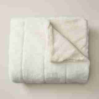 FAUX-FUR THROW – SNOWFALL & HERRINGBONE