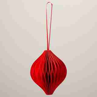 OUI RED PAPER DROP ORNAMENT