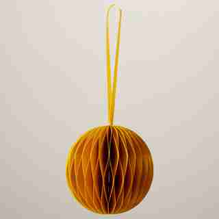 OUI MUSTARD PAPER SPHERE ORNAMENT