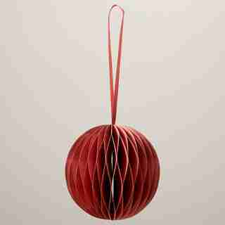 OUI MAROON PAPER SPHERE ORNAMENT