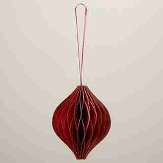 OUI MAROON PAPER DROP ORNAMENT