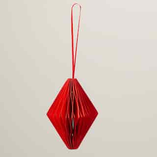 OUI RED PAPER DIAMOND ORNAMENT