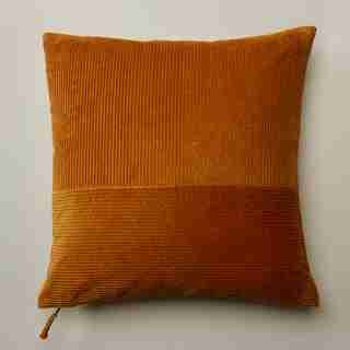 OUI PIECED CORDUROY PILLOW COVER SIENNA 20" X 20"